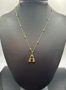Beautiful  14 Kt Yellow Gold Plate Letter "A" Necklace Pendant Neckllace kt. Gold Plated