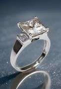 Huge 5 Ct VVS1 Princess Cut Lab Simulated Diamond Ring
