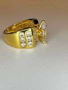 Ladies Sparkling 14 Kt Tri-Layered Yellow Gold Plated Rare 3.35 Ct Marquis Cut Lab Simulated Diamond
