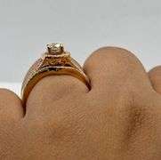 14K Rose Gold Round Brilliant Cut Diamond Ring Set