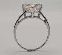 Rare 3.85 Ct VVs1 Trillion Cut Lab Simulated Diamond Ring