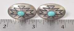 Native American Turquoise Gemstone Stud Earrings