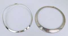 2 Vintage Sterling Silver Choker Neckpieces
