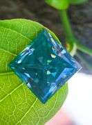 5.75 Ct Paraiba Green Princess Cut Fire Lab Simulated Diamond