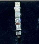Platinum Baguette & Round Brilliant Cut Diamond Wedding Band