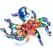 Hand Blown Glass Octopus Decor Paperweight