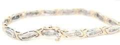 10kt two tone gold baguette diamond bracelet