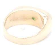 14kt Yellow gold oval green Jade signet ring