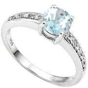 3/4 CT AQUAMARINE 925 STERLING SILVER RING
