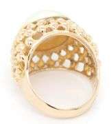 18kt Yellow gold Mabe pearl basket wave ring