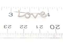 14kt White gold diamond Love ear climber