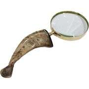 Solid Brass Magnifying Glass with Buffalo Horn Handle