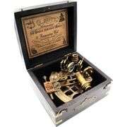 Functional Brass Nautical Sextant with Hardwood Box