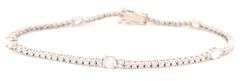 Fashionable 14k WG Straight Line CZ Bracelet