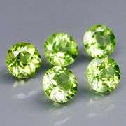Round cut! Untreated! Matched! 4.53ct Peridot set!