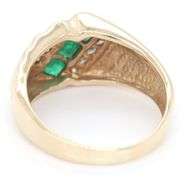 14kt Yellow gold 0.57ctw square emerald and 0.25ctw channel set diamond ring
