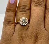 18K Rose Gold Round Brilliant Cut Diamond Ring