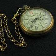 Copper Pocket Watch with Second & 24-Hour Sub-Dials