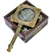 Brass Sherlock Holmes Magnifying Glass with Box