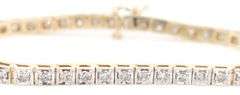 14kt Yellow gold 2.50ctw III set diamond tennis bracelet
