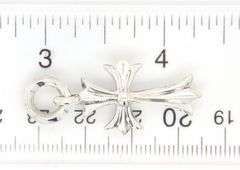 925 Sterling silver Chrome heart cross pendant