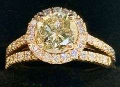 14K Rose Gold Round Brilliant Cut Diamond Ring Set