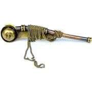 Brass Bosun's Pipe Whistle with Chain