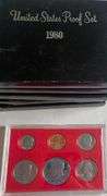 1980- 82  6 US Black Box Proof Sets