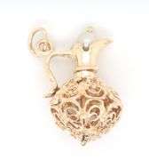 14kt Yellow gold Fancy gold charm with pearl