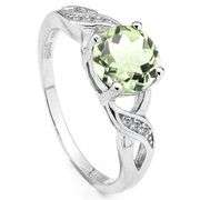 1.24 CT GREEN AMETHYST 925 STERLING SILVER RING