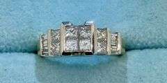 14K Two-Tone Gold Princess Cut Diamond Ring