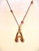 Beautiful  14 Kt Yellow Gold Plate Letter "A" Necklace Pendant Neckllace kt. Gold Plated