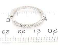14kt White gold 1ctw diamond in out hoop earrings