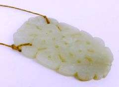 Vintage Large Carved Jade Pendant
