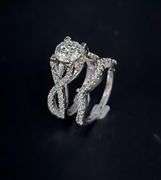 Amazing 3.25 Ct VVs1 Lab Simulated Diamond 2 Band Engagement Ring