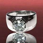 Men's Sparkling 2.52 Ct Ice Blue Fire Moissanite Ring