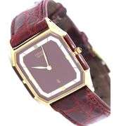 Jaz Rectangular brown wooden dial quartz on leather strap watch