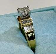 14K Two-Tone Gold Princess Cut Diamond Ring