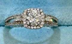 14K White Gold Round Brilliant Cut Diamond Engagement Ring