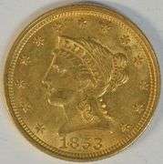 Fully struck Near Mint 1853 US $2.50 Liberty Gold Piece