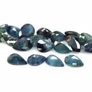 Heated only! 11.16ct blue green Sapphire set
