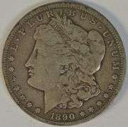 Sharp 1890-CC Morgan Silver Dollar. Key date