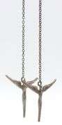 Vintage 925 sterling silver Angle dangle earrings