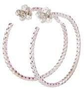 3.60ctw Pink Sapphire Inside Out Hoop Earrings in 18K