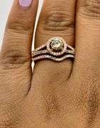 14K Rose Gold Round Brilliant Cut Diamond Ring Set