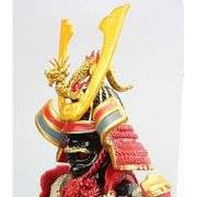 Samurai with Red Armor and Katana in Display Case