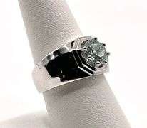 Men's Sparkling 2.52 Ct Ice Blue Fire Moissanite Ring