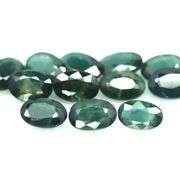 Heated only! 6.82ct bluish green sapphire set