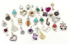 Group lot of Vintage 925 sterling silver pendants