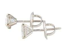 0.61ctw Round Diamond Solitaire Stud Earrings in 14K